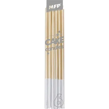 Dortová svíčka Dortové svíčky MFP 6ks 14cm zlaté 8800112