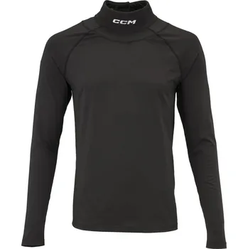 Zimní sport Triko CCM Neck Guard Compression Top LS Sr Bk XXL