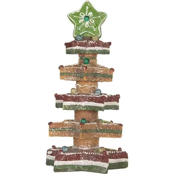 Vánoce Clayre & Eef Dekorace svítící stromek z hvězd Gingerbread Tree - 15*15*29 cm / 3*AAA bílá