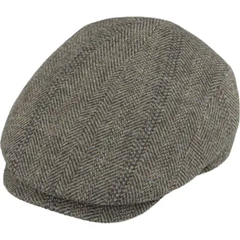 Čepice Fiebig - Headwear since 1903 Pánská vlněná bekovka taupe - Fiebig - Harris Tweed Velikost: 55 cm (S)