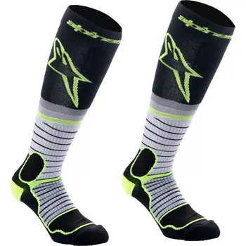 Pánské ponožky a Dlouhé ponožky/podkolenky ALPINESTARS MX PRO barva šedá/černá/flou žlutá, velikost L pro nohu o velikosti 44-47 (vhodné do off-road botů )