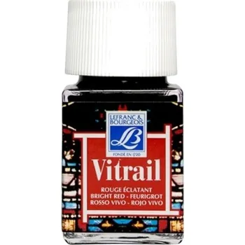 Speciální výtvarná barva Lefranc & Bourgeois Vitrail Barva na sklo 433 Bright Red 50 ml 1 ks