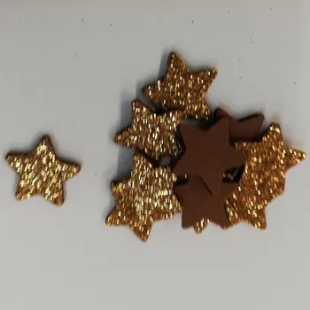 Výtvárné potřeby Pěnová dekorační hvězdička se třpytkami - hnědá - 3cm