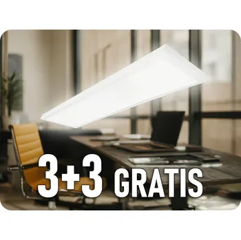 LED panel LED přisazený panel s napájecím zdrojem 40W, 4400lm, 120x30cm, 3+3 zdarma! Studená bílá