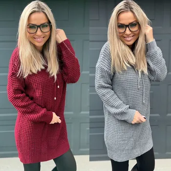 Pánský svetr Pletený svetr s kapucou MILEN Barva: Bordó