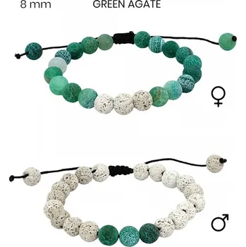 Náramek Náramek pro něj a pro ni - green agate 24449304