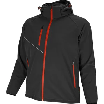 Pánská softshellová bunda BENNON FORCE JACKET BLACK/RED / Softshellová bunda s odnímatelnou kapucí - černá/červená XXXL