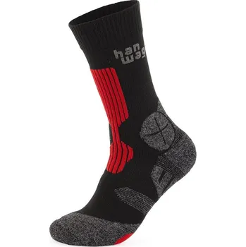 Pánské ponožky trekové ponožky unisex HANWAG Hanwag Trek Socke Asphalt/Red - 42-44