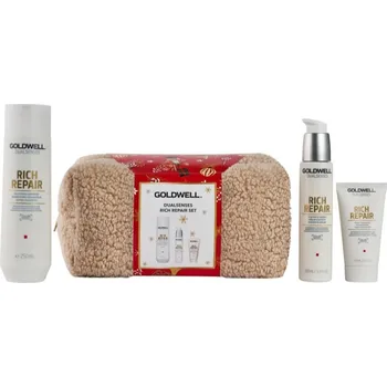 Goldwell Dualsenses Goldwell Dualsenses Rich Repair obnovující šampon pro suché a poškozené vlasy 250 ml + Goldwell Dualsenses Rich Repair sérum pro suché a poškozené vlasy 100 ml + Goldwell Dualsenses Rich Repair maska pro suché a poškozené vlasy 50 ml +