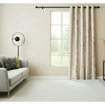 Dekorační vzorovaný závěs s kroužky MARMA 226 krémová/stříbrná 140x250 cm (cena za 1 kus) MyBestHome