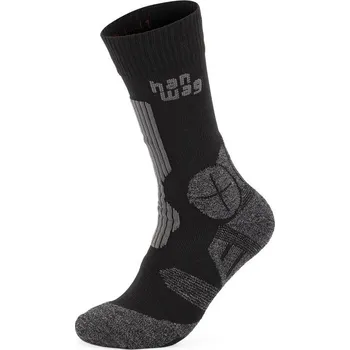Pánské ponožky trekové ponožky unisex HANWAG Hanwag Trek Socke Asphalt/Black - 45-47
