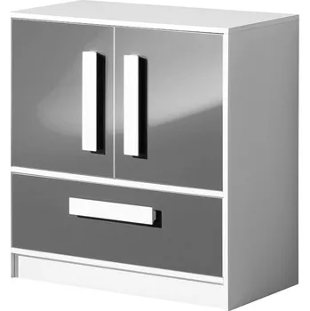 Komoda Slevadoma Komoda MALIA 8 do dětského pokoje - bílá / šedá lesk