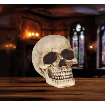 Halloweenská dekorace pryskyřicová lebka