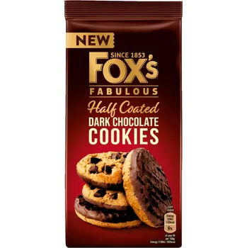 Fox's pšeničné sušenky s polevou a kousky hořké čokolády 175 g
