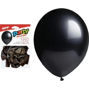 Balónek Balónek nafukovací 12ks sáček standard 26cm černý 8000186