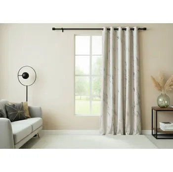 Závěs Dekorační vzorovaný závěs s kroužky MARMA 021 světle šedá/stříbrná 140x250 cm (cena za 1 kus) MyBestHome