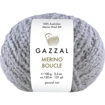 Příze Gazzal Příze Merino Boucle 3773 světle šedá