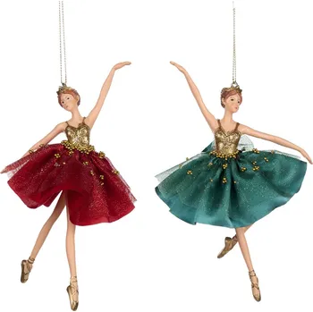 Vánoce BARRINGTON FURNITURE Vánoční ozdoba baletka barevná 15cm