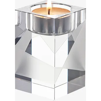 Sklenice Preciosa Skleněný svícen Kubism z českého křišťálu Preciosa, střední, matný