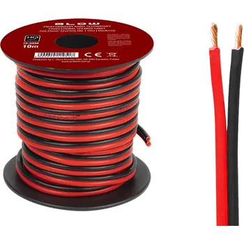 elektrický kabel BLOW Kabel na reproduktory 2x0,75 mm černý/červený 10 m