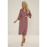 Viskózový dámský župan Visa starorůžový dlouhý L