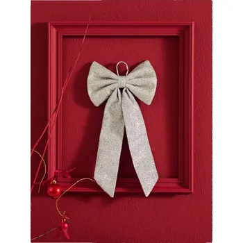 Vánoce Sinsay - Vánoční dekorace ve tvaru mašle - sříbrná - 586GF-SLV - 586GF-SLV-ONE