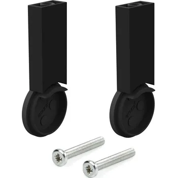 Nábytkové kování Emuca S.R.L. Držák šatní tyče O 28 MM, montáž do půdy, černý, sada L+P