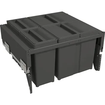 Odpadkový koš GOLLINUCCI Sorter 580 Plus Line, 600 mm, výška 298, 50 l, šedý