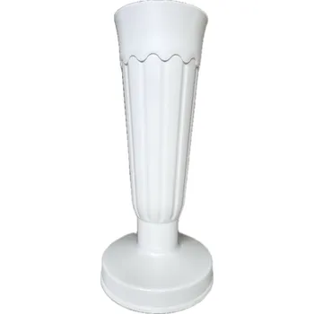 Smuteční dekorace Madona hřbitovní váza plast se zátěží 32 cm – bílá