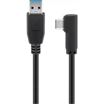 Kabel do PC MicroConnect kabel USB-C 90° úhel (M) - USB3.0 A (M) 0.5m černá (USB3.1CA05A)