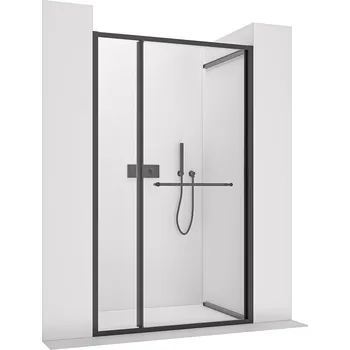 CERANO - Sprchové posuvné dveře Versaro L/P - 6 mm - černá matná, transparentní sklo - 120x195 cm - zasouvací