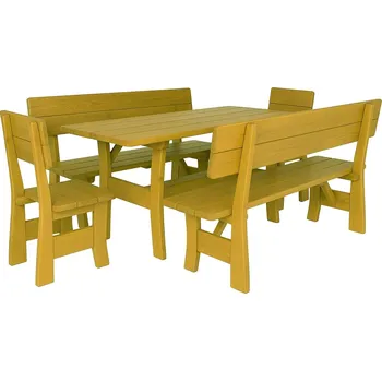 Zahradní sestava dřevěný zahradní nábytek 1S+2L+2K MO261 pacyg barevné odstíny zahradní: dub