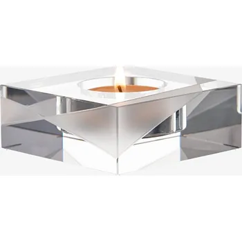 Sklenice Preciosa Skleněný svícen Kubism z českého křišťálu Preciosa, malý, matný