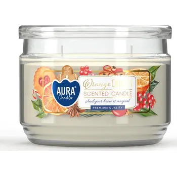 Svíčka Aura candles Vonná svíčka ve skle 'Orange cookies' 280 g