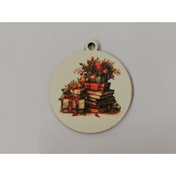 Vánoční dekorace Vánoční výřez baňka - knihy č.1