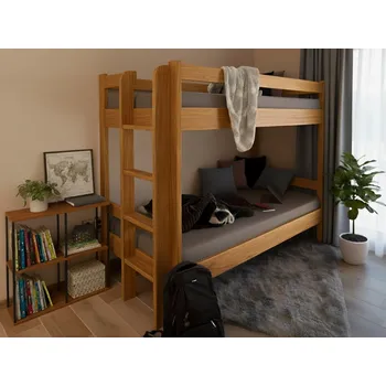 Dětská postel Patrová postel Max 2 - masiv borovice Rozměr: 80x200, Odstín: Olše