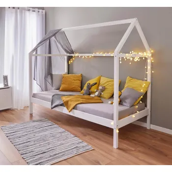 MID.YOU DĚTSKÁ POSTEL SE STŘÍŠKOU, 90/200 cm, bílá - 000528028902