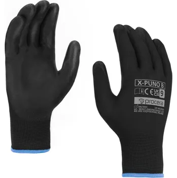 Pracovní rukavice Procera X-PUNO rukavice máčené v polyuretanu černé Vyberte velikost: 7