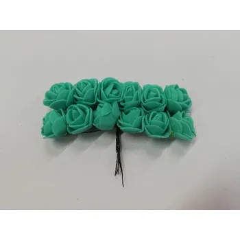 umělá květina Pěnová růžička dekorační svazek 12ks - zelená