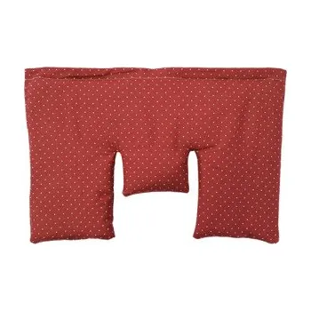 Dekorativní polštářek TORF ZIEGLER Krční polštářek s pšeničným zrnem, červený s bílými puntíky, 40 x 25 cm