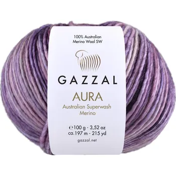 Příze Gazzal Příze Aura - 168 fialová melange