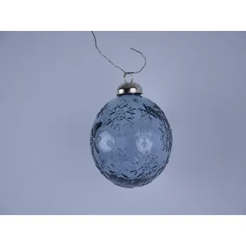 Vánoční ozdoba Ego dekor Vánoční skleněná ozdoba modrá - sněhová vločka