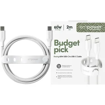 Notebook Kabel PanzerGlass EmPower 60W USB-C/USB-C, 2m bílý