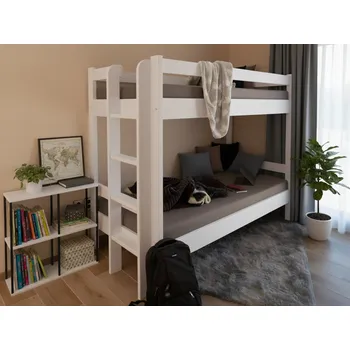 Dětská postel Patrová postel Max 2 - masiv borovice Rozměr: 80x200, Odstín: Bílá krycí barva