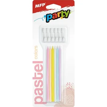 Dortová svíčka Dortové svíčky MFP pastel 12ks 12,5cm 8800147