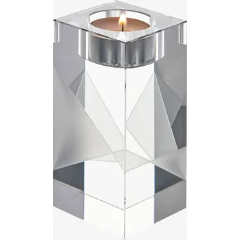 Sklenice Preciosa Skleněný svícen Kubism z českého křišťálu Preciosa, velký, matný