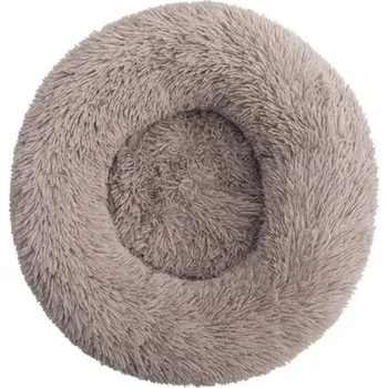 Pelíšek pro psa Nadýchaný pelíšek pro domácí mazlíčky - kulatý, jednobarevný (6 velikostí) Barva: 3 khaki, Velikost: 40 cm