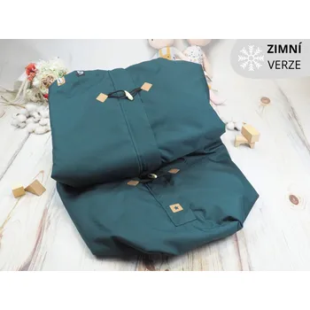 Dětská deka Deka nepadací nepromokavá ZIMNÍ (smaragd, černý fleece)