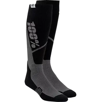 Pánské ponožky a Motokrosové podkolenky / dlouhé ponožky 100% TORQUE COMFORT MOTO SOCKS barva černá/šedá vel. S/M 38-42 (ponožky pro enduro, motokros, MTB, SNB a bruslí)