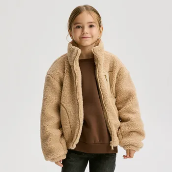 Dívčí bunda Reserved - Bunda s měkkou teddy podšívkou - béžová - 228EX-80X - 228EX-80X-U12